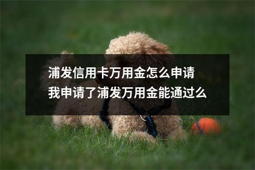 浦发信用卡万用金怎么申请 我申请了浦发万用金能通过么