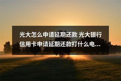 光大怎么申请延期还款 光大银行信用卡申请延期还款打什么电话具体怎么操作