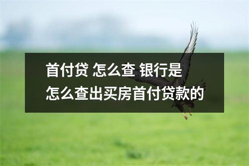 首付贷 怎么查 银行是怎么查出买房首付贷款的