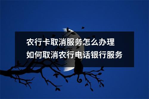 农行卡取消服务怎么办理 如何取消农行电话银行服务