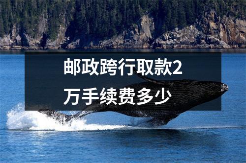 邮政跨行取款2万手续费多少