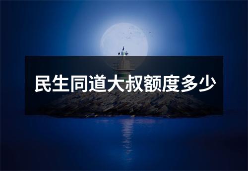民生同道大叔额度多少