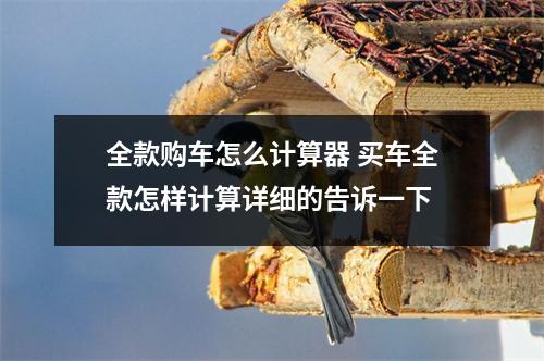 全款购车怎么计算器 买车全款怎样计算详细的告诉一下