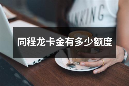同程龙卡金有多少额度