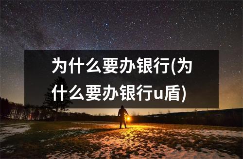 为什么要办银行(为什么要办银行u盾)