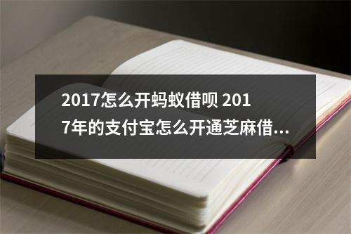 2017怎么开蚂蚁借呗 2017年的支付宝怎么开通芝麻借呗