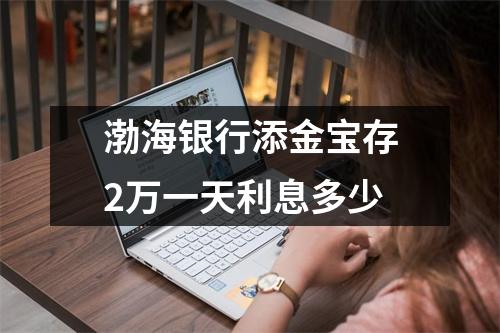 渤海银行添金宝存2万一天利息多少