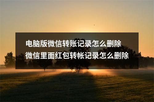 电脑版微信转账记录怎么删除 微信里面红包转帐记录怎么删除