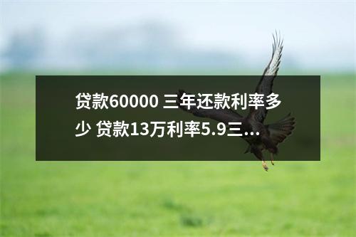 贷款60000 三年还款利率多少 贷款13万利率5.9三年每月还款多钱