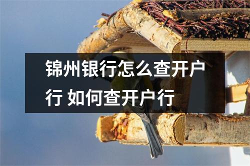 锦州银行怎么查开户行 如何查开户行