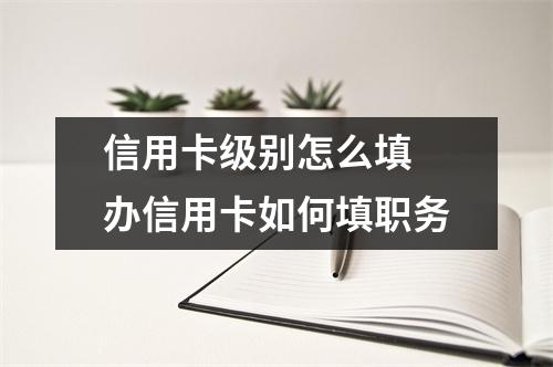信用卡级别怎么填 办信用卡如何填职务