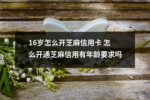 16岁怎么开芝麻信用卡 怎么开通芝麻信用有年龄要求吗