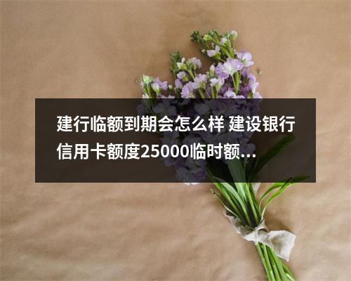建行临额到期会怎么样 建设银行信用卡额度25000临时额度到期可以在