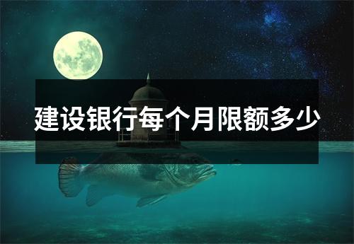 建设银行每个月限额多少
