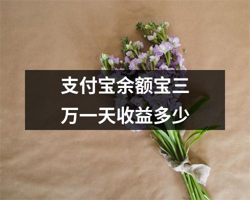 支付宝余额宝三万一天收益多少