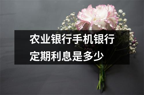 农业银行手机银行定期利息是多少