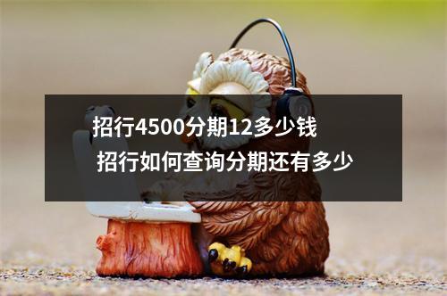 招行4500分期12多少钱 招行如何查询分期还有多少