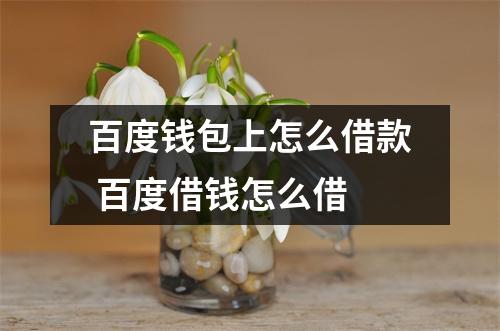 百度钱包上怎么借款 百度借钱怎么借