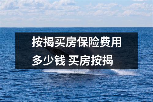 按揭买房保险费用多少钱 买房按揭