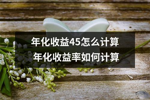 年化收益45怎么计算 年化收益率如何计算