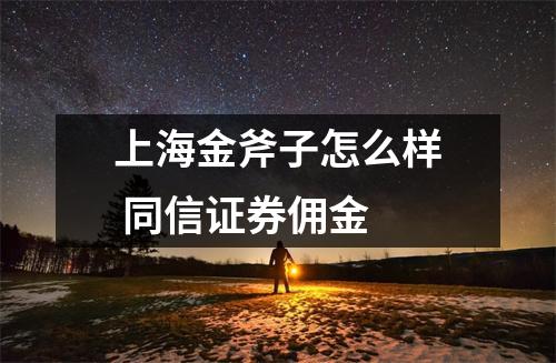 上海金斧子怎么样 同信证券佣金