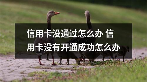 信用卡没通过怎么办 信用卡没有开通成功怎么办