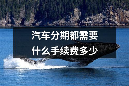汽车分期都需要什么手续费多少