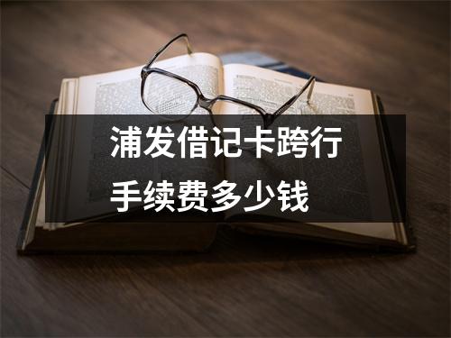 浦发借记卡跨行手续费多少钱