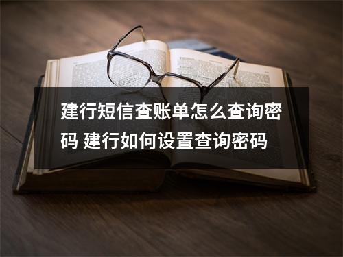 建行短信查账单怎么查询密码 建行如何设置查询密码