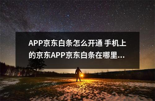 APP京东白条怎么开通 手机上的京东APP京东白条在哪里啊怎么开通