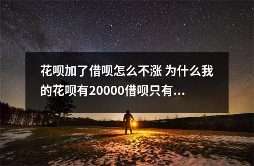 花呗加了借呗怎么不涨 为什么我的花呗有20000借呗只有8000本人芝麻信用705已经4