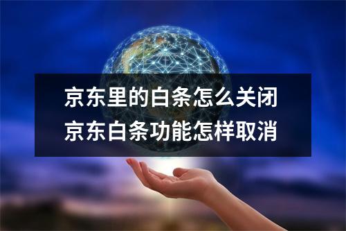京东里的白条怎么关闭 京东白条功能怎样取消