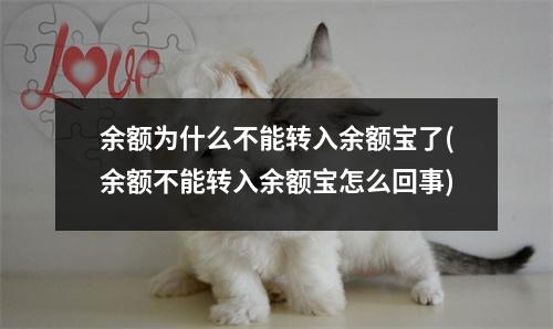 余额为什么不能转入余额宝了(余额不能转入余额宝怎么回事)