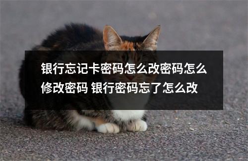 银行忘记卡密码怎么改密码怎么修改密码 银行密码忘了怎么改