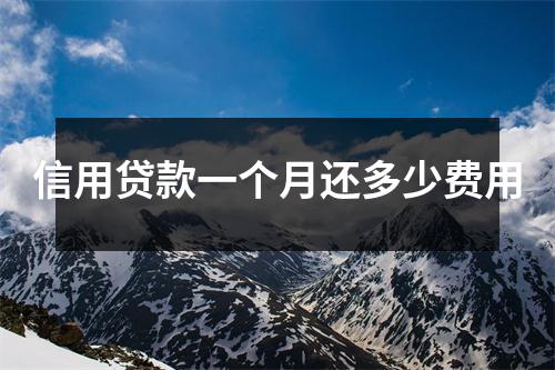 信用贷款一个月还多少费用