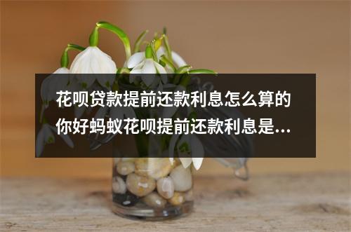 花呗贷款提前还款利息怎么算的 你好蚂蚁花呗提前还款利息是怎么收取