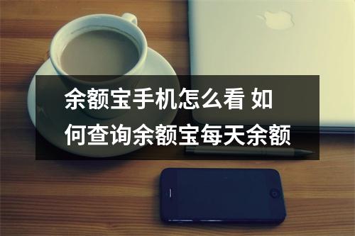余额宝手机怎么看 如何查询余额宝每天余额
