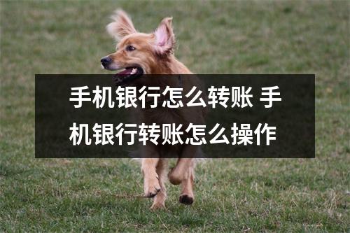 手机银行怎么转账 手机银行转账怎么操作