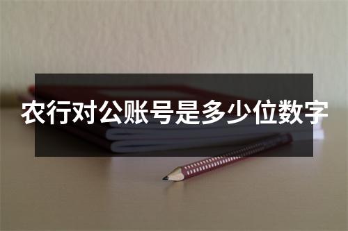 农行对公账号是多少位数字