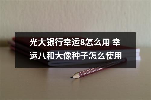 光大银行幸运8怎么用 幸运八和大像种子怎么使用