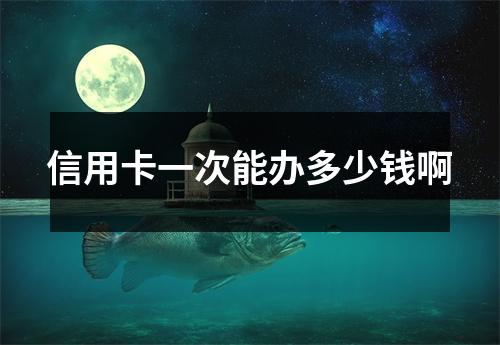 信用卡一次能办多少钱啊