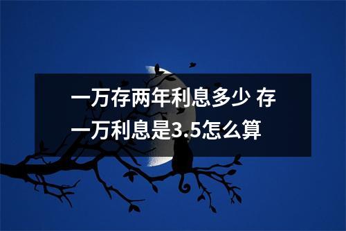 一万存两年利息多少 存一万利息是3.5怎么算