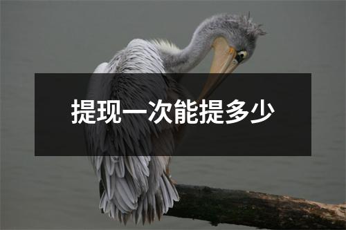 提现一次能提多少