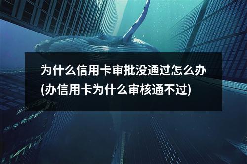 为什么信用卡审批没通过怎么办(办信用卡为什么审核通不过)