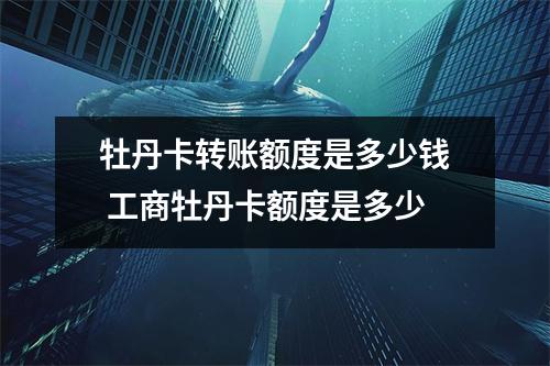 牡丹卡转账额度是多少钱 工商牡丹卡额度是多少