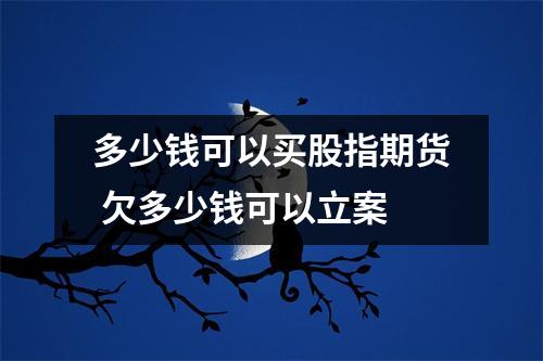 多少钱可以买股指期货 欠多少钱可以立案