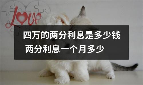 四万的两分利息是多少钱 两分利息一个月多少