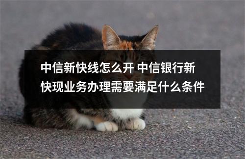 中信新快线怎么开 中信银行新快现业务办理需要满足什么条件