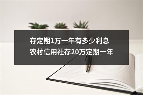 存定期1万一年有多少利息 农村信用社存20万定期一年