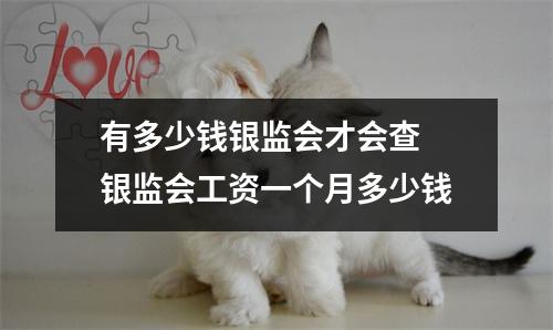 有多少钱银监会才会查 银监会工资一个月多少钱